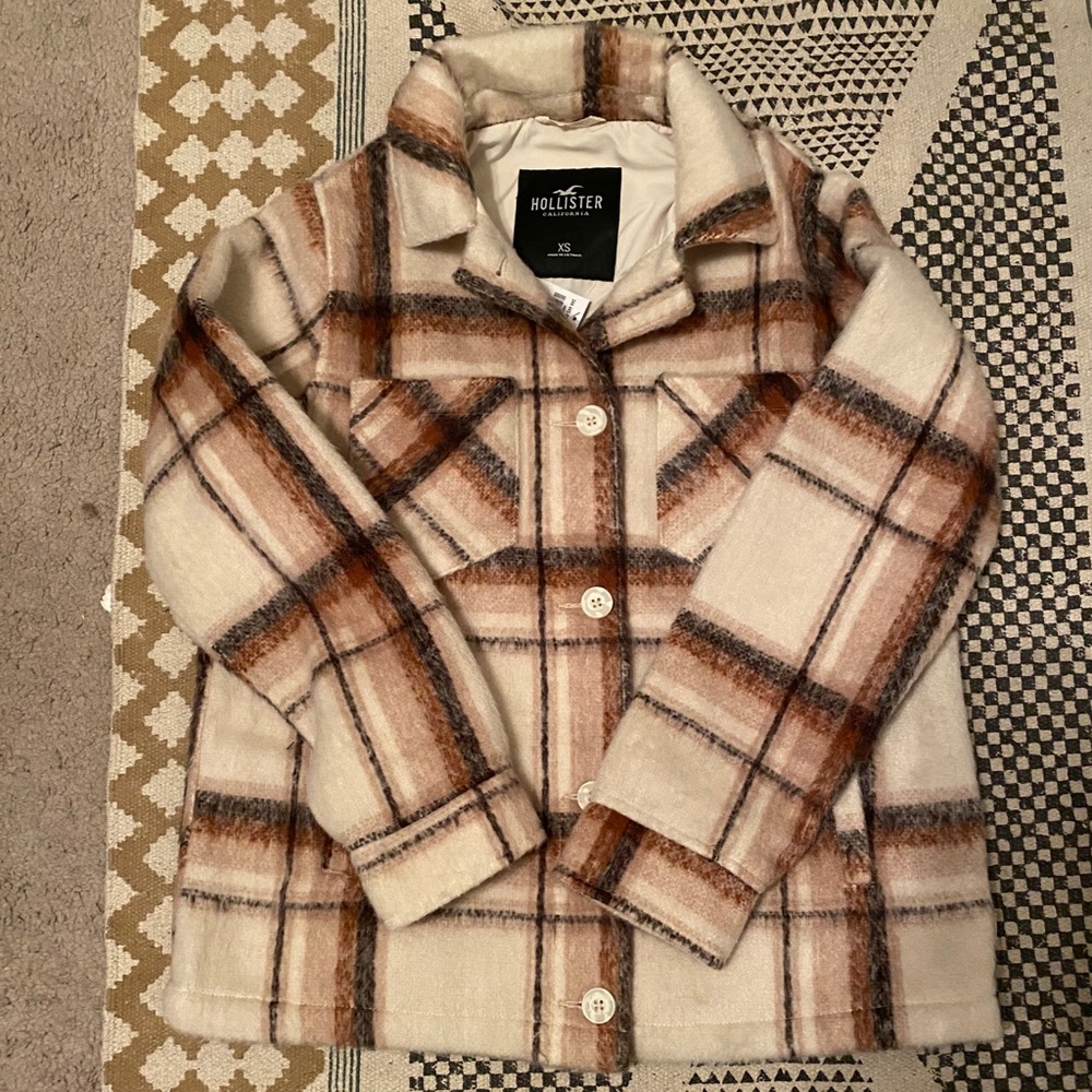 Brand new hollister plaid coat